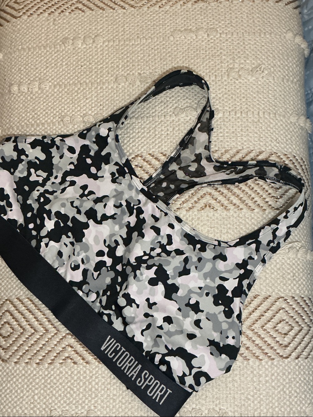 Victoria Sport Women's Black & Gray Camo Sports Bra